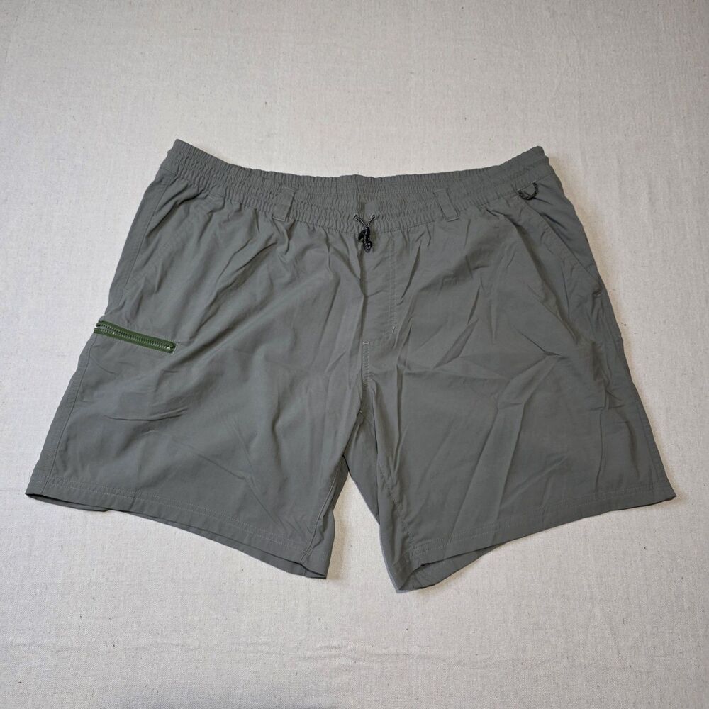 REI Co-op Shorts Mens Size XXL Grey/Green Nylon Cargo Hiking Adjustable Stretch